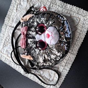 Cute Ty Kitty Cat Flip sequin purse